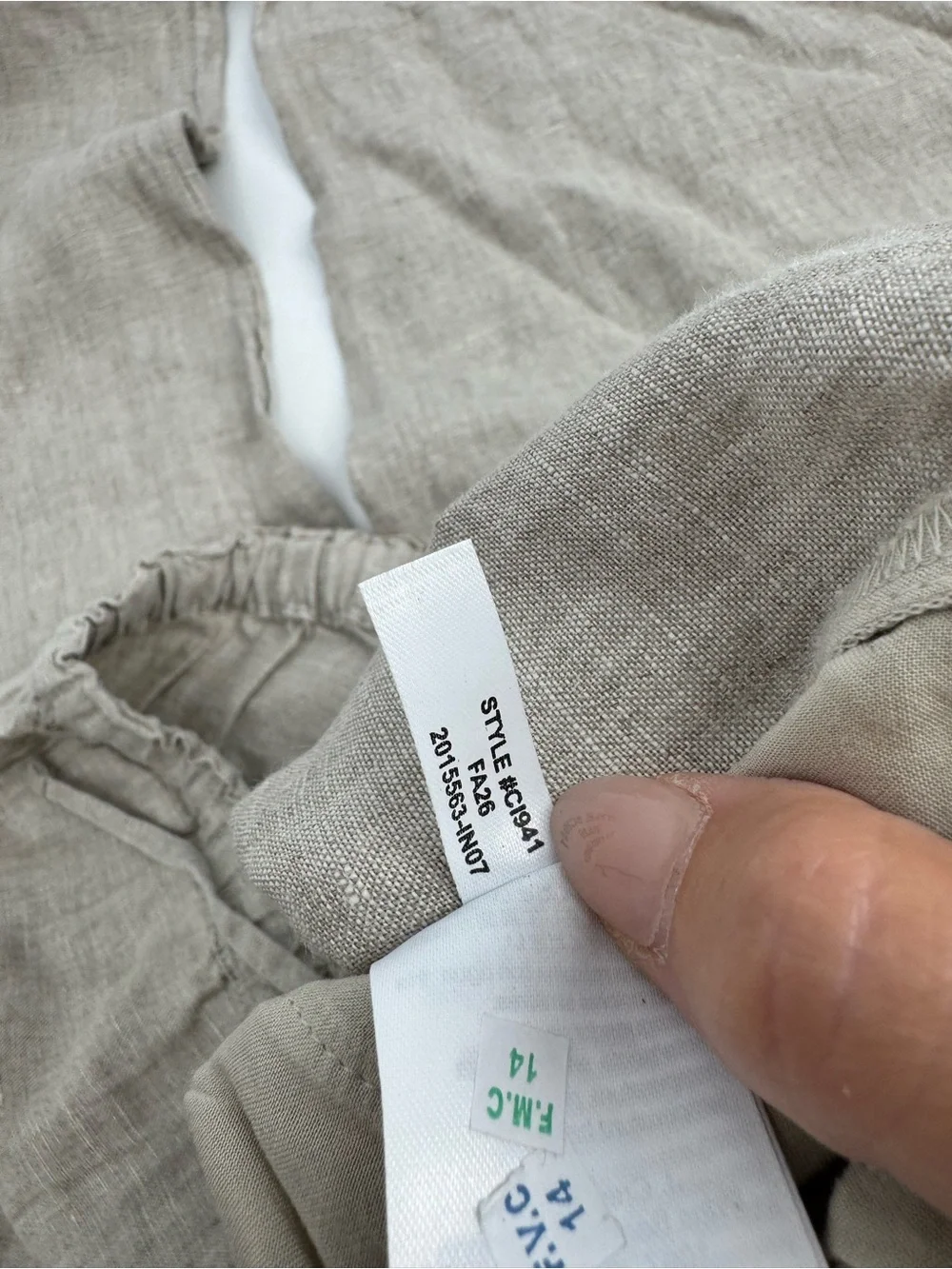 J. Crew Soleil Pants Flax Linen High Waist Soft Comfy Casual Natural Size LT
